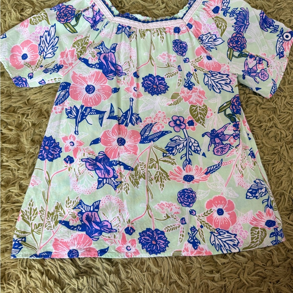 Matilda Jane Floral Kids Blouse - Green, Pink, Blue - Picture 2 of 2